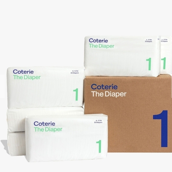 Coterie Premium Diapers Size 1 — 4-Pack | Hypoallergenic | Ships Fast - Picture 1 of 4